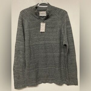 Flag & Anthem Mens 1/4 Zip Sweater Pullover Grey Heather Long Sleeve Size Medium